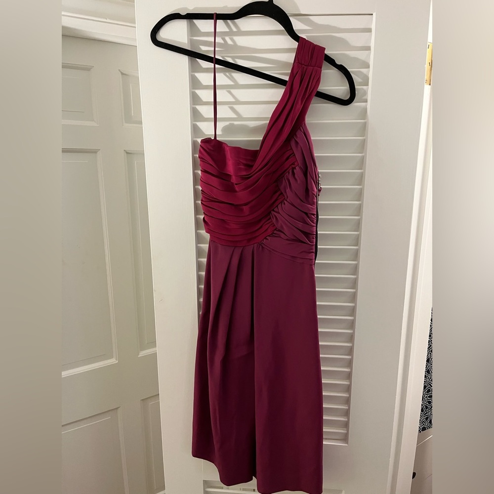 Abaete Pink Purple Asymmetrical Cocktail Dress. Size 4. Silk